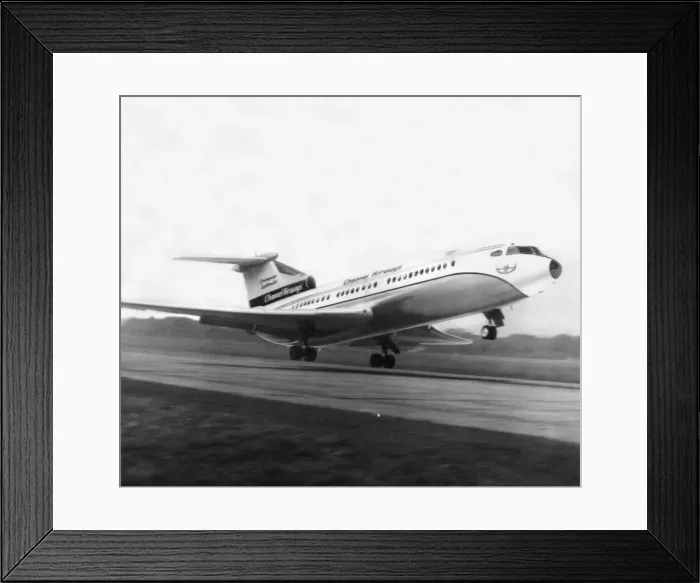 Framed Print : A De Havilland Trident airliner, later to be known as the Hawker Siddeley Trident
