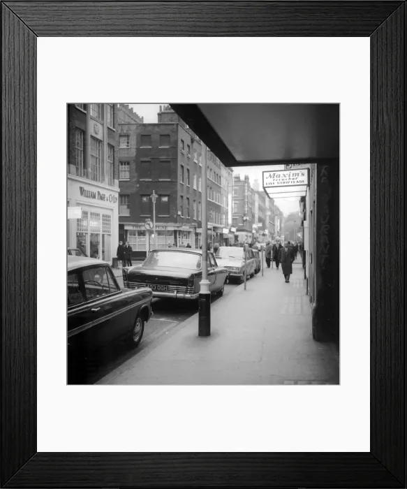 Framed Print : Firth Street Soho London May 1968 Maxims revuebar live striptease Framed Print : Firth Street Soho London May 1968 Maxims revuebar live striptease