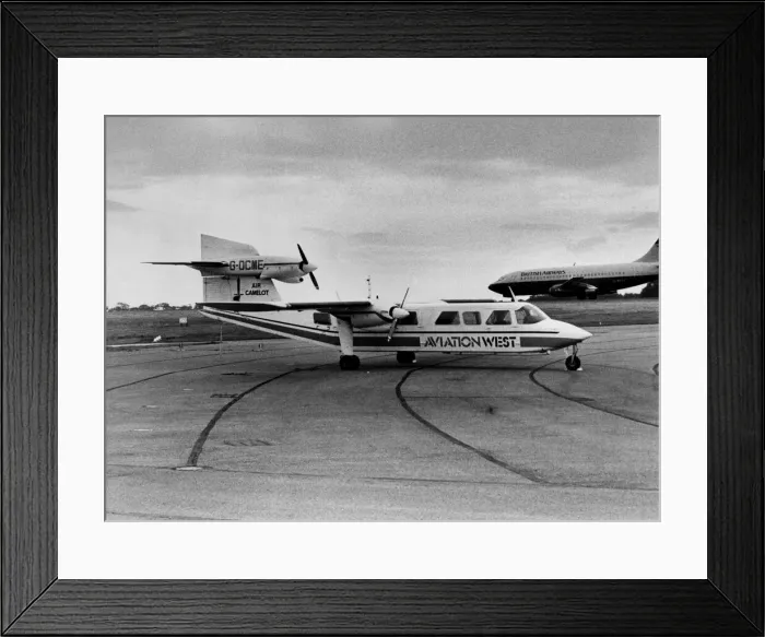 Framed Print : The Britten-Norman Trislander mail aircraft which made an emergency landing at Newcastle Framed Print : The Britten-Norman Trislander mail aircraft which made an emergency landing at Newcastle