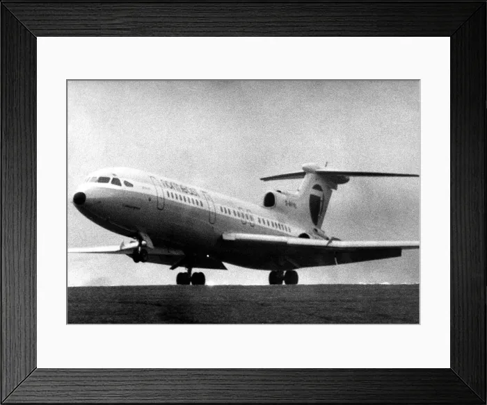 Framed Print : A De Havilland Trident airliner, later to be known as the Hawker Siddeley Trident