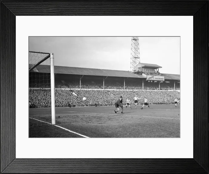Framed Print : Sheffield United v. Norwich City. The ball flies past Nethercott the Norwich keeper Framed Print : Sheffield United v. Norwich City. The ball flies past Nethercott the Norwich keeper