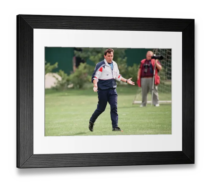 Framed Print : England manager Graham Taylor taking charge of a training session