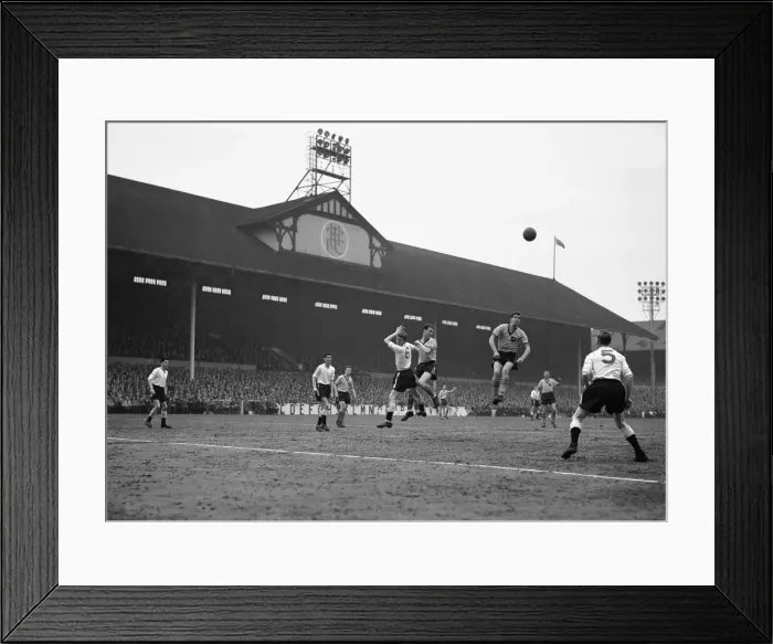 Framed Print : FA Cup semi final. Norwich 1 v. Luton 1 Allcock and Bly of Norwich go up with Pacey Framed Print : FA Cup semi final. Norwich 1 v. Luton 1 Allcock and Bly of Norwich go up with Pacey