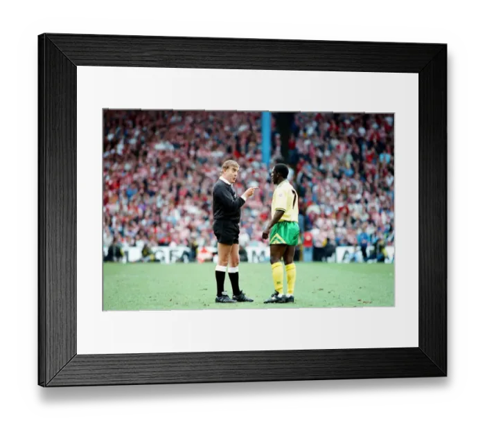 Framed Print : Sunderland 1-0 Norwich Referee speaks to Ruel Fox Framed Print : Sunderland 1-0 Norwich Referee speaks to Ruel Fox