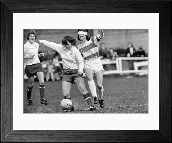 Framed Print : Womens FA Cup Final held at the ground of Bedford Town Football Club Framed Print : Womens FA Cup Final held at the ground of Bedford Town Football Club