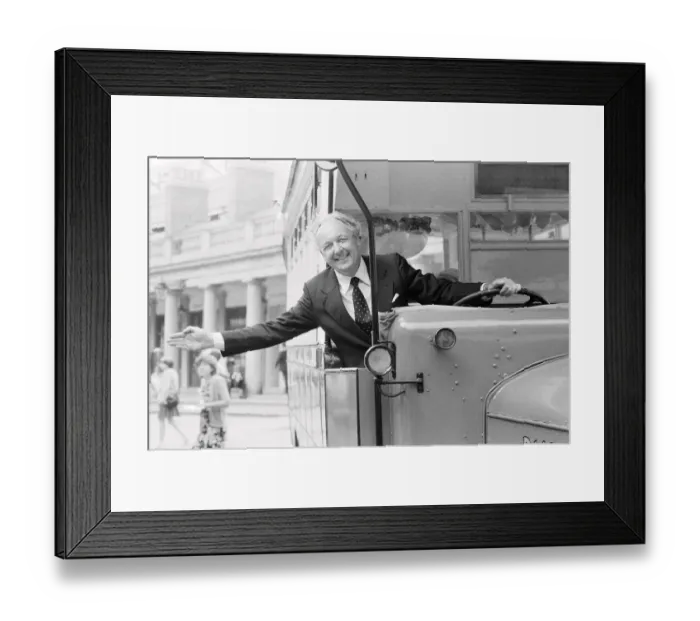 Framed Print : Freddie Laker helps launch a new project by one of his former employees Chris Sparkles