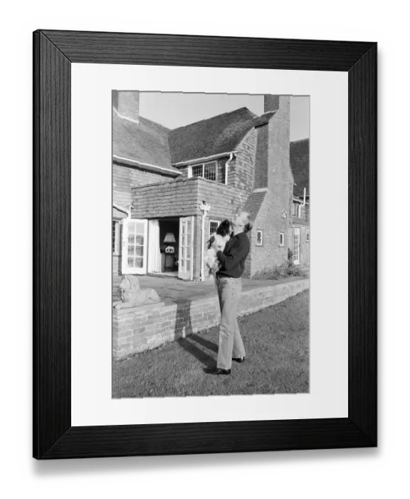 Framed Print : Freddie Laker relaxes at his luxury farmhouse home in Chailey Framed Print : Freddie Laker relaxes at his luxury farmhouse home in Chailey