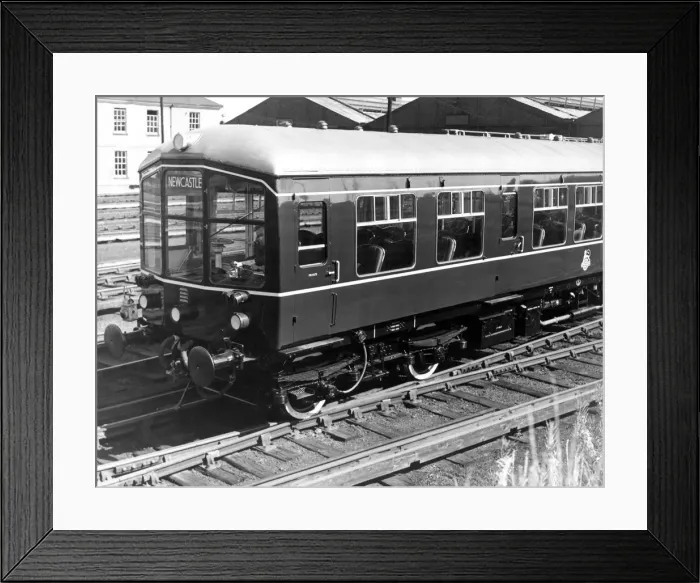 Framed Print : A British Rail Diesel train leaving the Gosforth sheds on 8th September 1955 Framed Print : A British Rail Diesel train leaving the Gosforth sheds on 8th September 1955