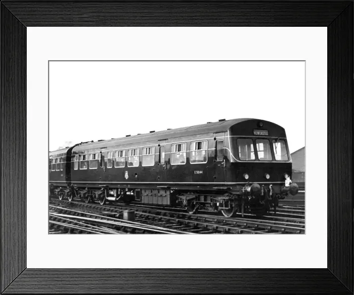 Framed Print : A British Rail Diesel Multiple Unit on the East Coast Main Line on 4th February 1957