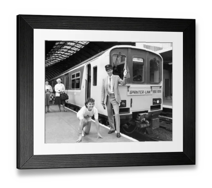Framed Print : British Rails new sprint star dashed into Newcastle to complete a North lap of Framed Print : British Rails new sprint star dashed into Newcastle to complete a North lap of