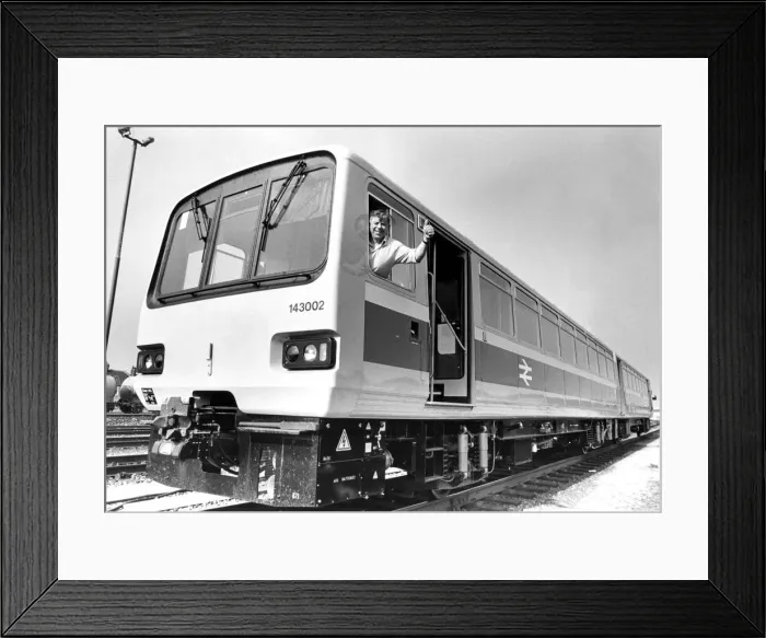Framed Print : Train driver John Gilchrist of Cramlington with one of British Rails new rail buses Framed Print : Train driver John Gilchrist of Cramlington with one of British Rails new rail buses