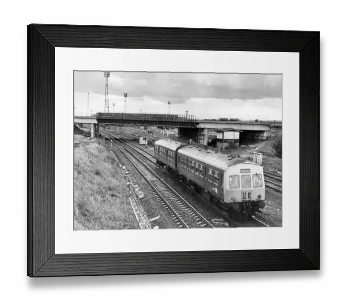 Framed Print : The new Western Way road bridge crossing the main London to Newcastle railway at North of Framed Print : The new Western Way road bridge crossing the main London to Newcastle railway at North of