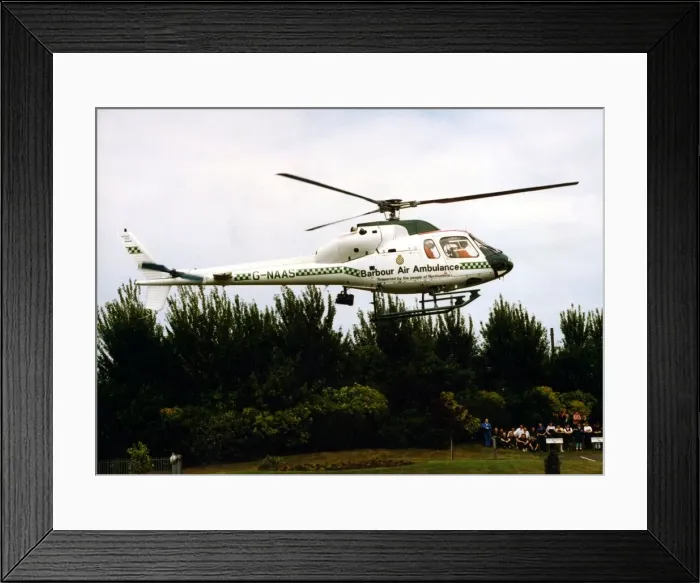 Framed Print : An AErospatiale AS355 Twin Squirrel helicopter, operated by the Northumbria Air Ambulance
