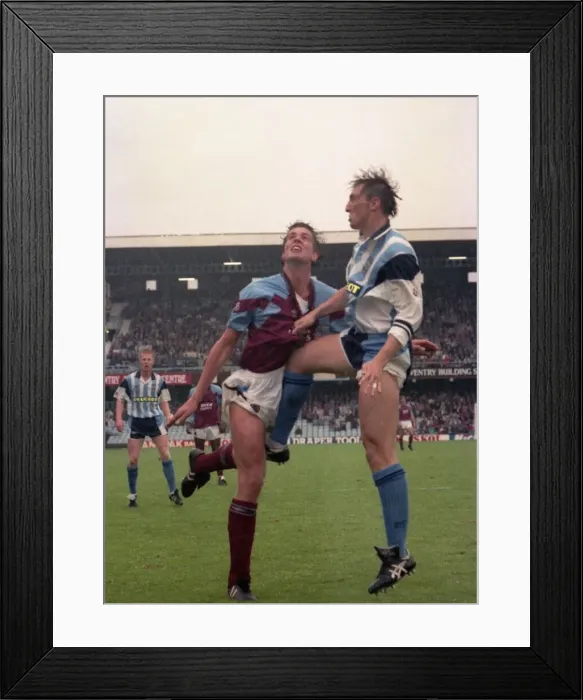 Framed Print : Coventry City v Aston Villa at Highfield Road. The final score was a 1-0 win to the Sky Framed Print : Coventry City v Aston Villa at Highfield Road. The final score was a 1-0 win to the Sky