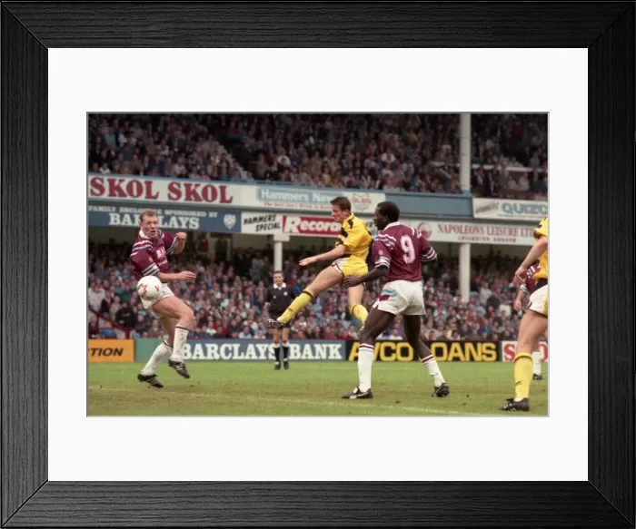 Framed Print : Coventry City v West Ham at Upton Park. The final score was 0-1 to the Sky Blues