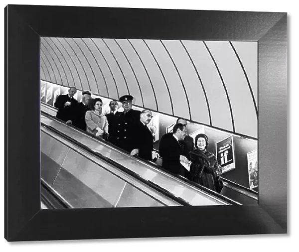 The Queen opening the Victoria Line, London. 10th March 1969