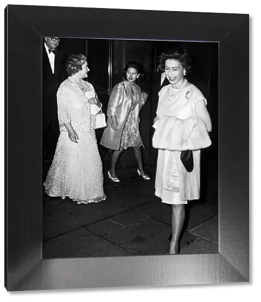 The Queen, Princess Margaret and The Queen Mother at The Palace Theatre, London