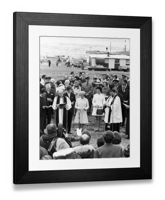 Framed Print : Royal Tour of Canada. Ceremony to cut the first sod of turf for a new Cathedral Framed Print : Royal Tour of Canada. Ceremony to cut the first sod of turf for a new Cathedral