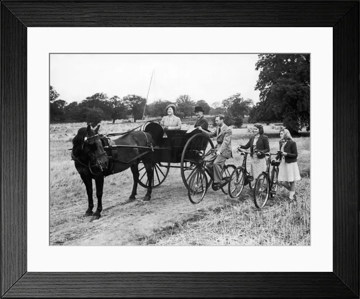 Framed Print : Royal tour of inspection of crops at Sandringham, Norfolk Framed Print : Royal tour of inspection of crops at Sandringham, Norfolk