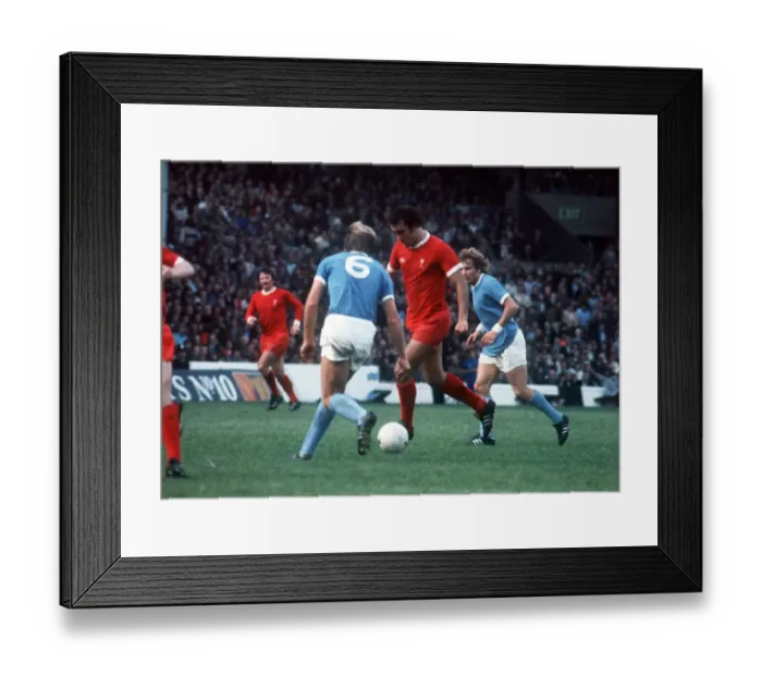 Framed Print : Liverpool footballer Ray Kennedy running with the ball during the League Division One