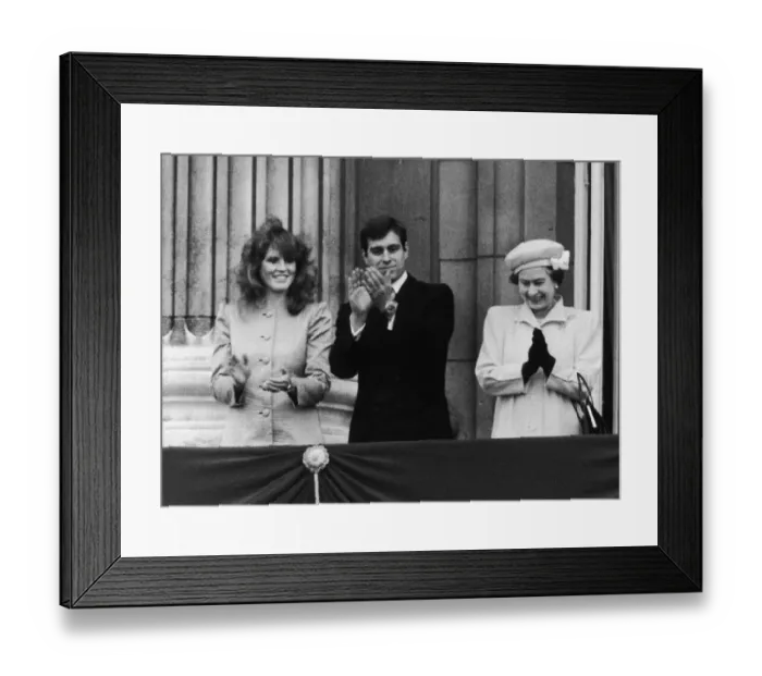 Framed Print : The Queens 60th Birthday, pictured with Prince Andrew Framed Print : The Queens 60th Birthday, pictured with Prince Andrew