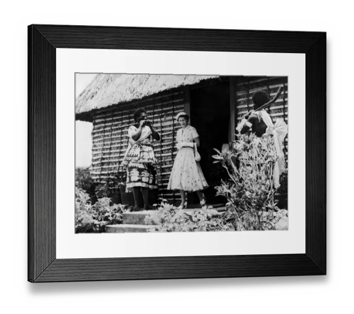Framed Print : The Queen at Lautoka in Fiji, with the governer Sir Ronald Garvey. 29th Dec 1953 Framed Print : The Queen at Lautoka in Fiji, with the governer Sir Ronald Garvey. 29th Dec 1953