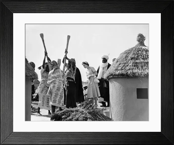 Framed Print : Queen Elizabeth II pictured on her tour of Nigeria. Here she is watching Framed Print : Queen Elizabeth II pictured on her tour of Nigeria. Here she is watching