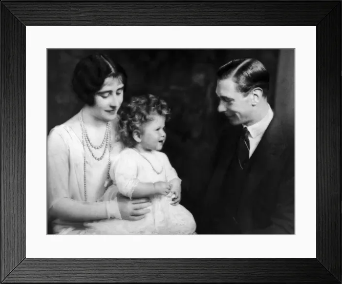 Framed Print : The Duke and Duchess of York with Princess Elizabeth. 1928 Framed Print : The Duke and Duchess of York with Princess Elizabeth. 1928