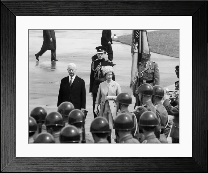 Framed Print : The Queen in West Germany. The first British Monarch to make a state visit for 56 years Framed Print : The Queen in West Germany. The first British Monarch to make a state visit for 56 years