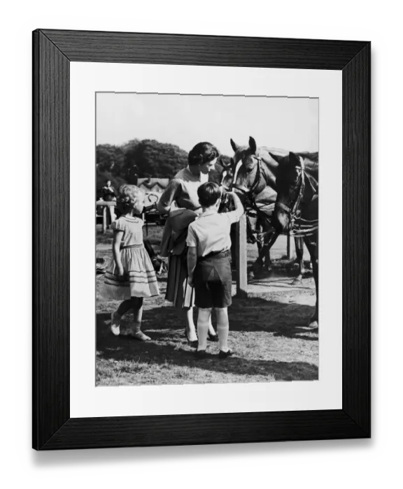 Framed Print : The Queen, Prince Charles and Princess Anne at the Royal Windsor Horse Show