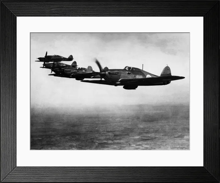 Framed Print : Six RAF early Hawker Hurricane MK1 fighter aircraft with two blade fixed pitch Framed Print : Six RAF early Hawker Hurricane MK1 fighter aircraft with two blade fixed pitch