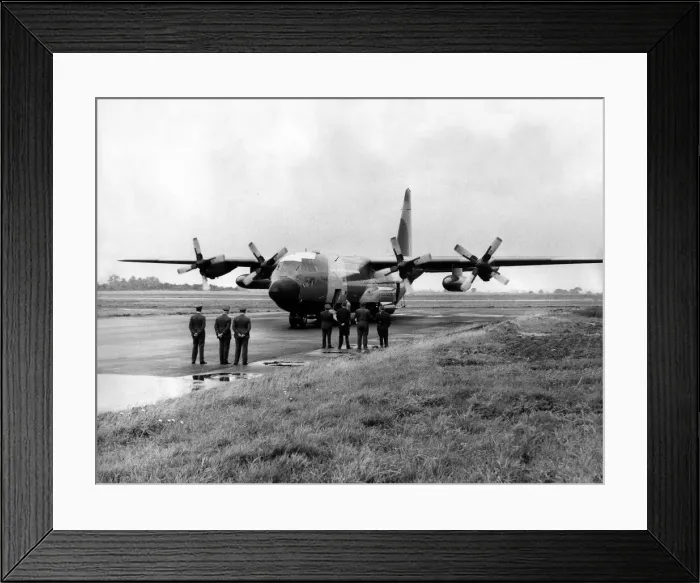 Framed Print : A RAF Lockheed C-130 Hercules aircraft after its touch-down at Carlisle Airport Framed Print : A RAF Lockheed C-130 Hercules aircraft after its touch-down at Carlisle Airport