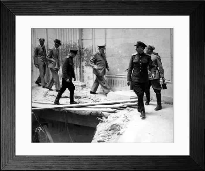 Framed Print : Prime Minister Winston Churchill, in Berlin for the Big Three Framed Print : Prime Minister Winston Churchill, in Berlin for the Big Three