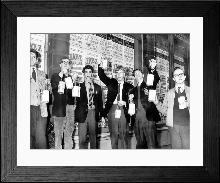 Framed Print : These students are out to get your money during rag week on 18th October 1963 Framed Print : These students are out to get your money during rag week on 18th October 1963