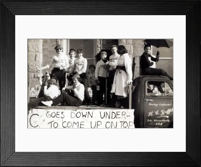 Framed Print : Aberystwyth lady students of Alexandra Hall in Aber celebrating our Ashes win in Framed Print : Aberystwyth lady students of Alexandra Hall in Aber celebrating our Ashes win in