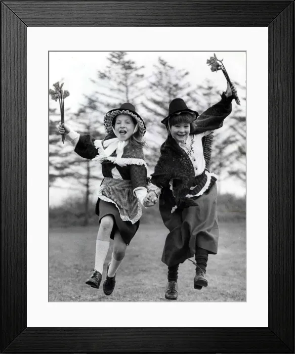 Framed Print : Welsh Costume - Jumping for joy... Nine yr old Emily Jane Bosworth Framed Print : Welsh Costume - Jumping for joy... Nine yr old Emily Jane Bosworth