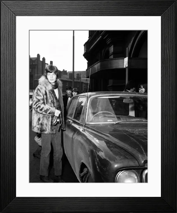 Framed Print : Mick Jagger of The Rolling Stones about to get into his car after filming ITVs Framed Print : Mick Jagger of The Rolling Stones about to get into his car after filming ITVs