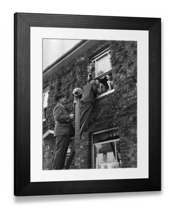 Framed Print : Hungerford Tutti-Mens Hocktide privilege. The right to kiss the prettiest girls of
