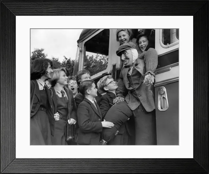 Framed Print : Hes a lucky Guy, travelling by school bus. But these children of Wick Hill Secondary Framed Print : Hes a lucky Guy, travelling by school bus. But these children of Wick Hill Secondary