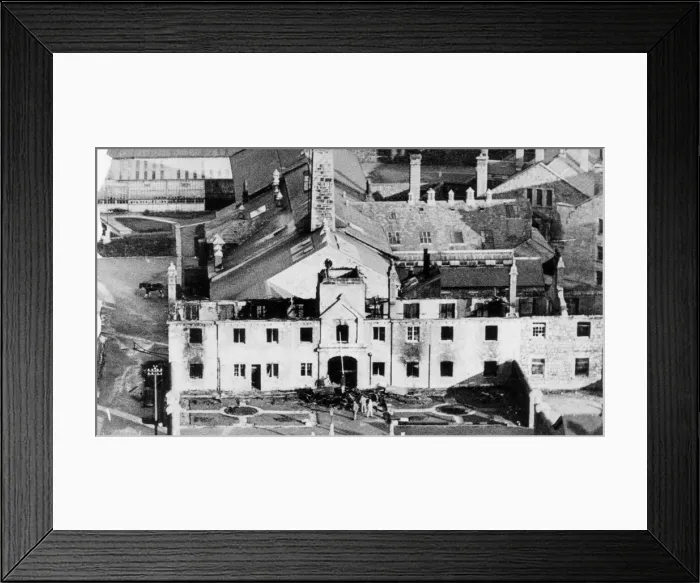 Framed Print : Fire damage after riot at Dartmoor Prison, January 1932 Framed Print : Fire damage after riot at Dartmoor Prison, January 1932