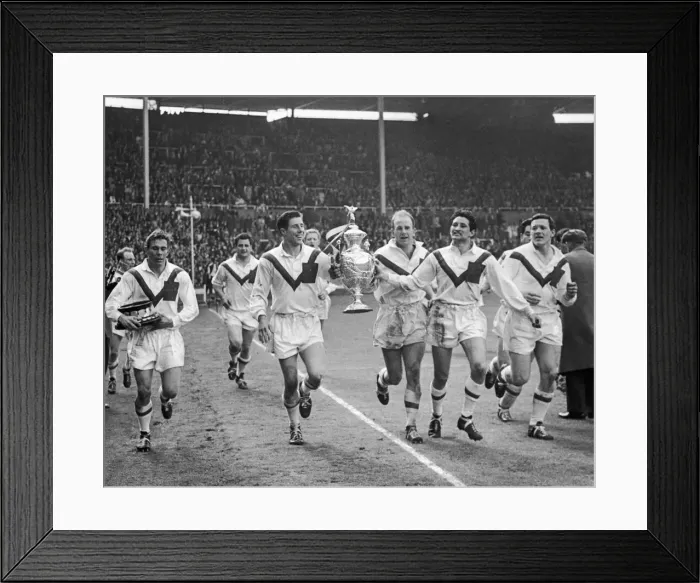 Framed Print : Wakefield Trinity players on their lap of honour following their victory in the Rugby Framed Print : Wakefield Trinity players on their lap of honour following their victory in the Rugby