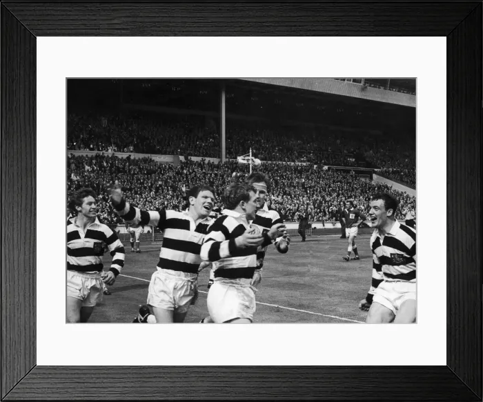 Framed Print : Widnes v Hull Kingston Rovers Rugby League Cup Final. Allan Briars is congratulated by Framed Print : Widnes v Hull Kingston Rovers Rugby League Cup Final. Allan Briars is congratulated by