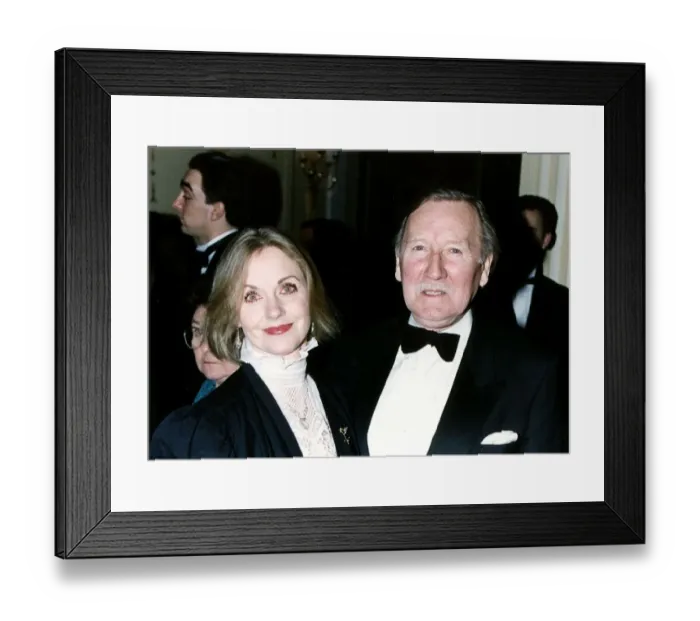 Framed Print : Leslie Phillips Actor and Producer born London with his wife Angela Scoular dbase
