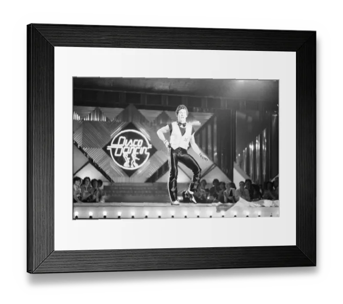 Framed Print : Disco fever grips the contestants in the World Disco Championships at the Empire