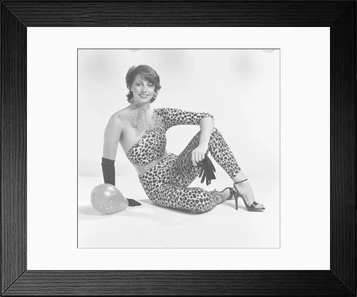 Framed Print : Disco party fashions modelled by Janet Conway. 4th December 1978 Framed Print : Disco party fashions modelled by Janet Conway. 4th December 1978