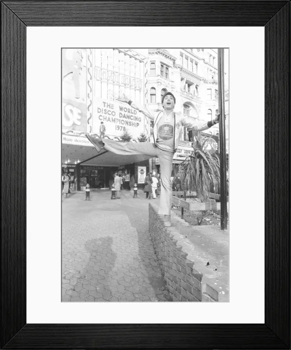 Framed Print : Pedro Sombra (38) from Argentina who is to old to take part in the 1978 World Disco Framed Print : Pedro Sombra (38) from Argentina who is to old to take part in the 1978 World Disco