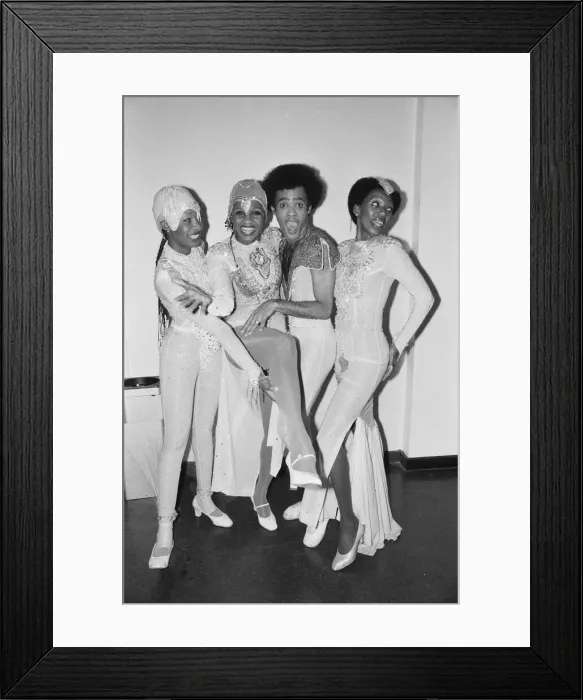 Framed Print : Boney M dance group in Hamburg, Germany, after performing Framed Print : Boney M dance group in Hamburg, Germany, after performing