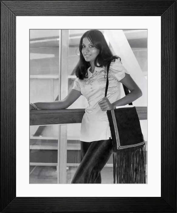 Framed Print : Top Indian actor Dev Anand and his leading lady from his latest film eHare Krishna Framed Print : Top Indian actor Dev Anand and his leading lady from his latest film eHare Krishna