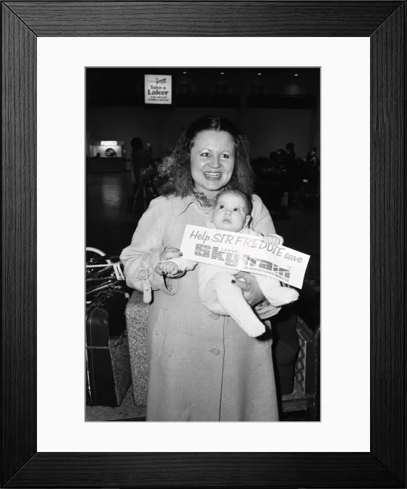 Framed Print : Save Laker Airways sympathisers were signing a petition at Gatwick airport as well as Framed Print : Save Laker Airways sympathisers were signing a petition at Gatwick airport as well as