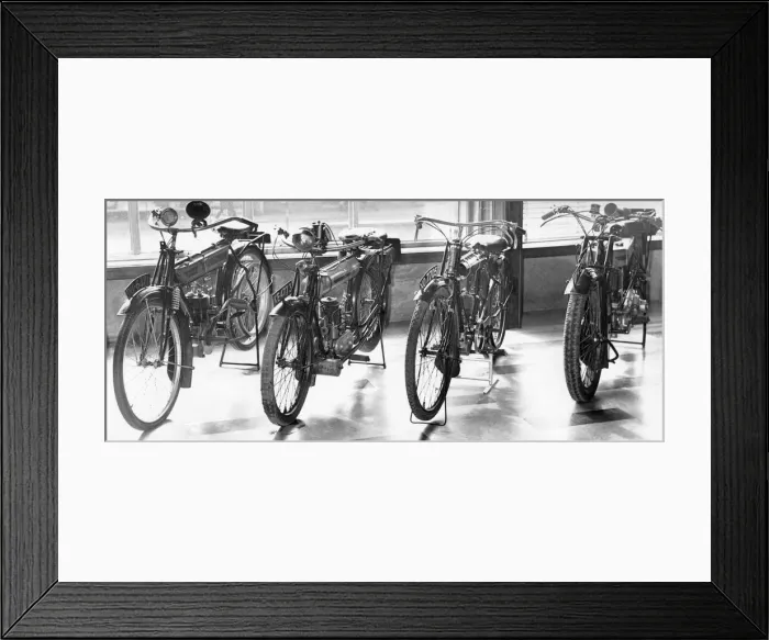 Framed Print : These four motor cycles are on display at the newly-opened Herbert Art Gallery